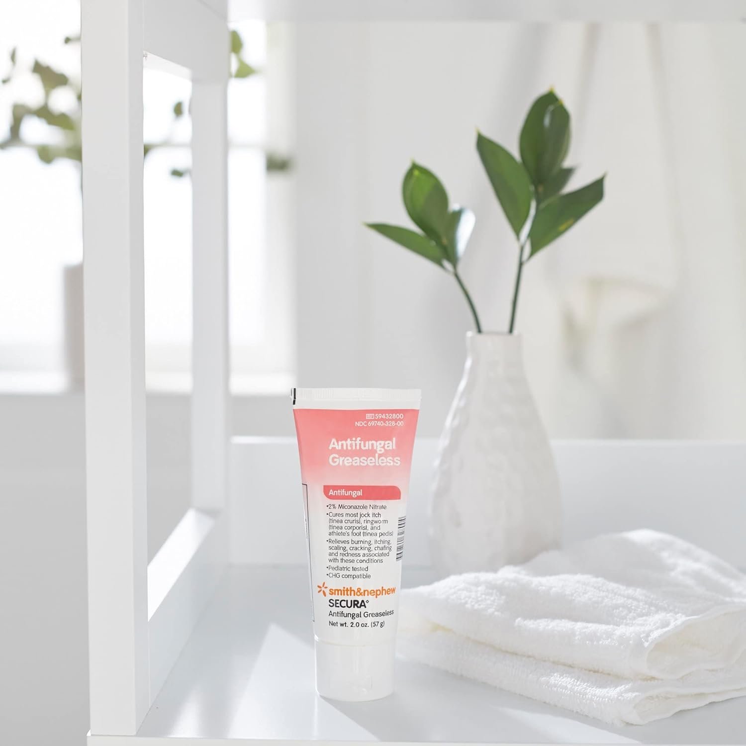 Smith+Nephew SECURA◊ Antifungal Greaseless Cream, Relieves Itching from Superficial Fungal Infections, Contains 2% Miconazole Nitrate, 2 Ounces - Image 2