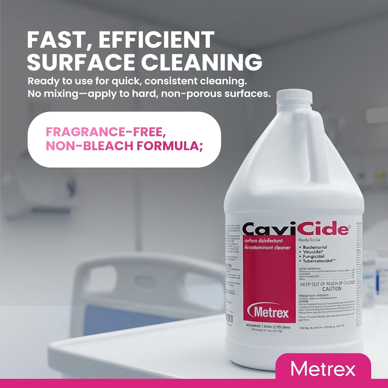 Metrex CaviCide Surface Disinfectant Cleaner, 13-1000 – Multi-Purpose Disinfectant & Cleaner for Medical Devices, NICU, Operating Rooms, Patient Care Areas, Labs, Schools – 1 Gallon (Pack of 3) - Image 6